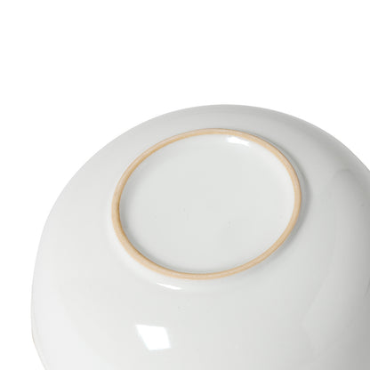 Bottom view of ceramic bowl from 12 PCS Dinnerware Set for 4, highlighting smooth finish and stable base design.