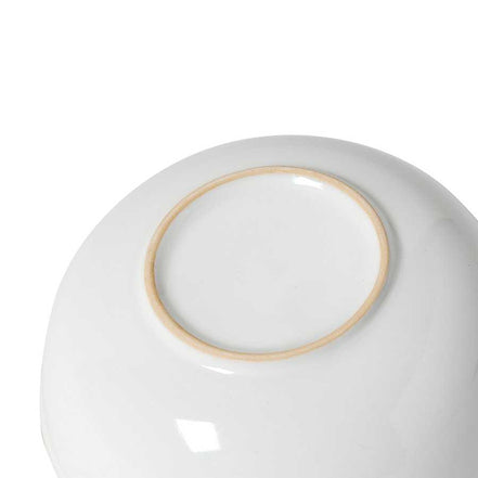 Bottom view of ceramic bowl from 12 PCS Dinnerware Set for 4, highlighting smooth finish and stable base design.