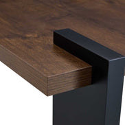 Corner view of Modern Walnut Coffee Table - MDF Style, highlighting precise edge finish and modern silhouette.