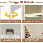 Portable Wardrobe Closet Storage Organizer & Magnetic Doors