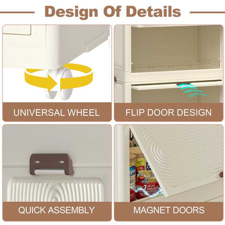 Portable Wardrobe Closet Storage Organizer & Magnetic Doors