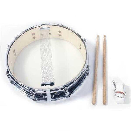 13x3.5 Inch Professional Snare Drum Drumsticks Drum Key Strap Set Black Default Title