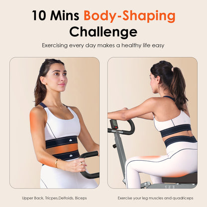 10-minute body-shaping challenge using Home Gym Squat Machine. Strengthens upper back, triceps, biceps, and leg muscles efficiently.
