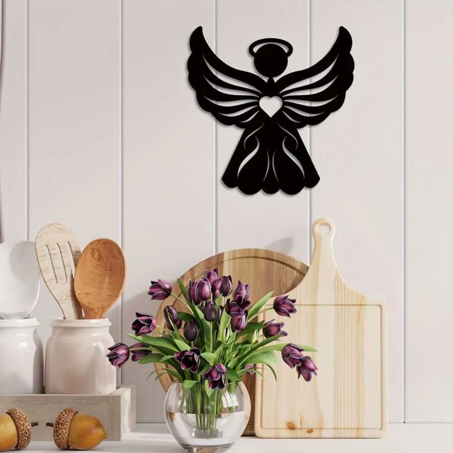 Angel wall decor in living room