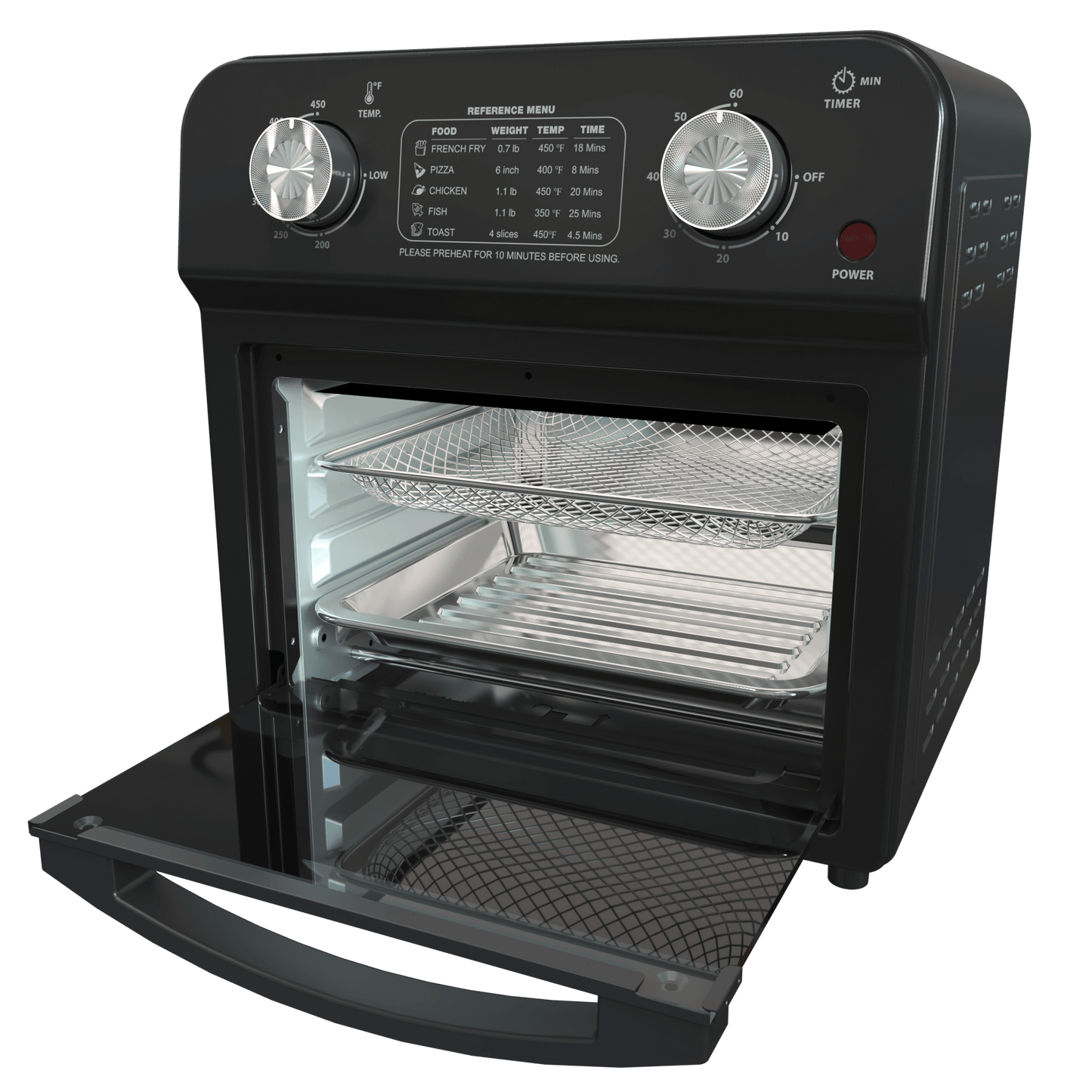 MLNshops Slim air fryer toaster oven for roasting and baking