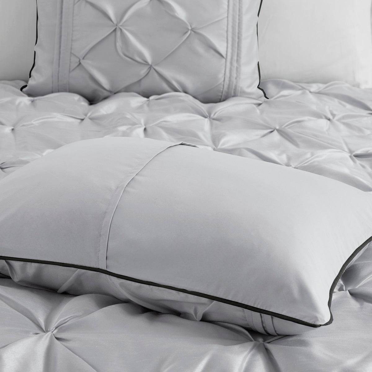 MLNshops 7 piece tufted bedding set Comforter - Light Gray