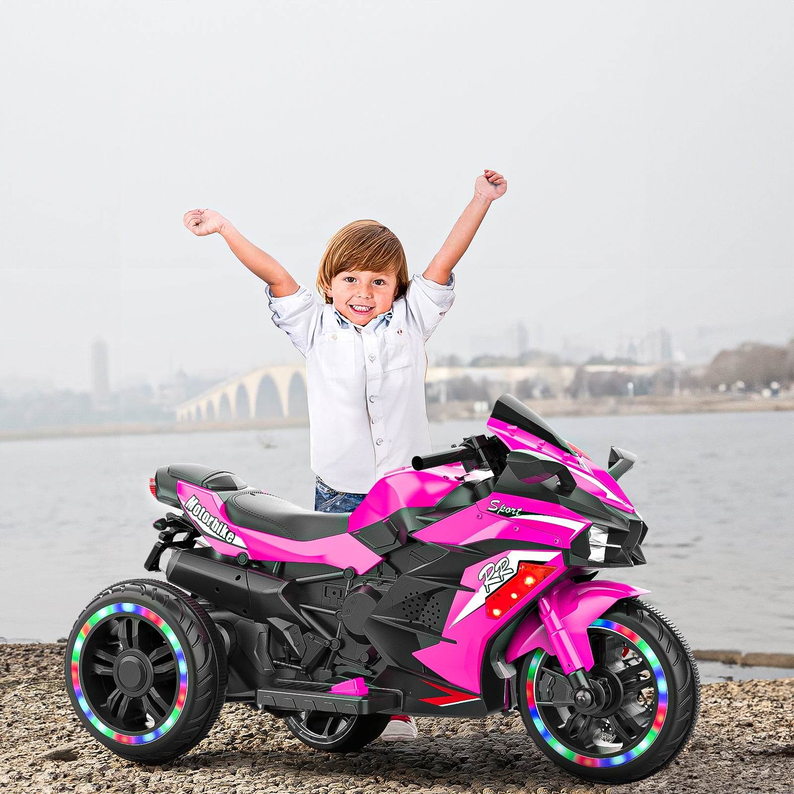 mlnshops 12V Kids Electric Motorcycle with LED Lights