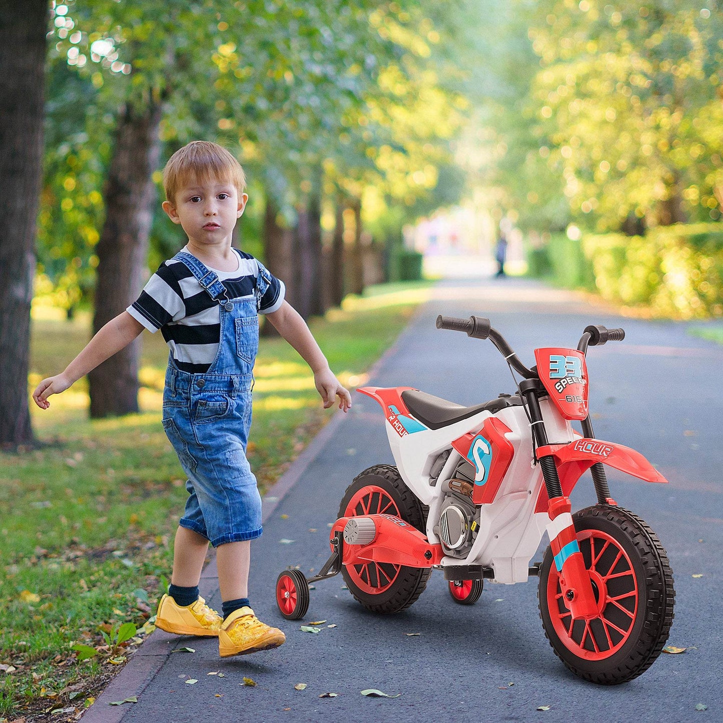 MLNshops 12V Kids Electric Motorcycle with Training Wheels