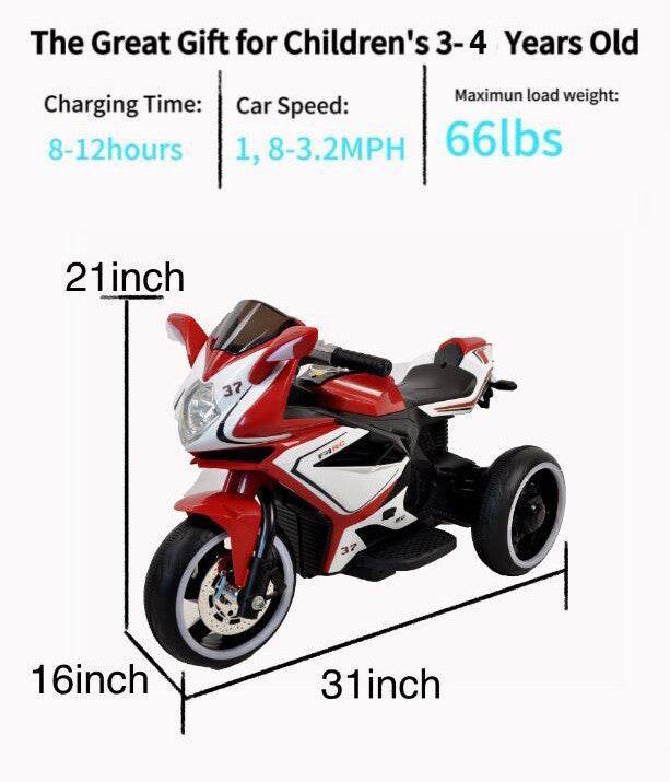MLNshops Children's 6V Ride On Motorbike - Red Sport Design