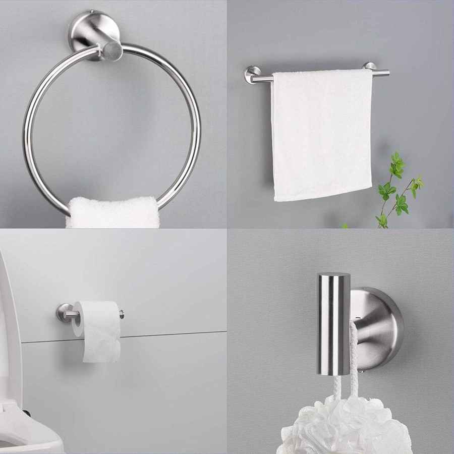 mlnshops 6 Piece Towel Bar Kit Stainless Steel Set