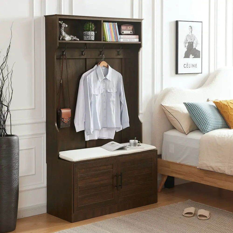MLNshops Clothes Hook with Storage Bench Shoe Rack