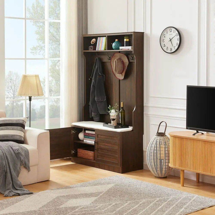 MLNshops Clothes Hook with Storage Bench Shoe Rack