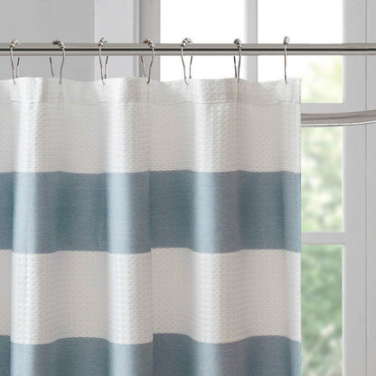 MLNshops Blue Striped Curtain - blue shower curtain 72x72