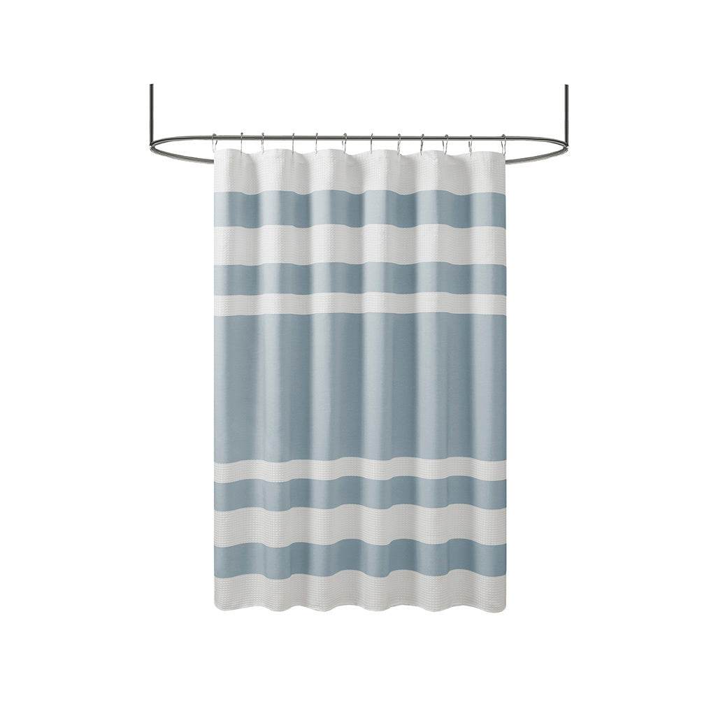 MLNshops Blue Striped Curtain - blue shower curtain 72x72