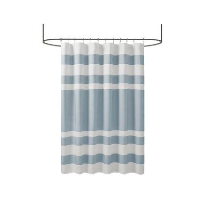 MLNshops Blue Striped Curtain - blue shower curtain 72x72