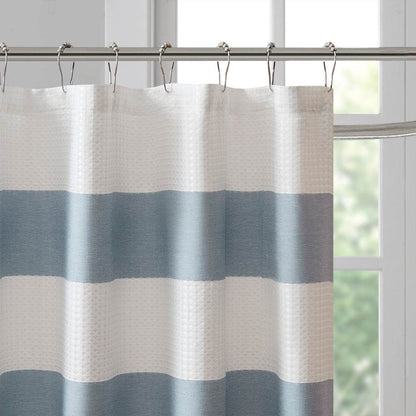 MLNshops Blue Striped Curtain - blue shower curtain 72x72