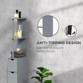 MLNshops Compact Bathroom Storage Solution - Grey Cabinet