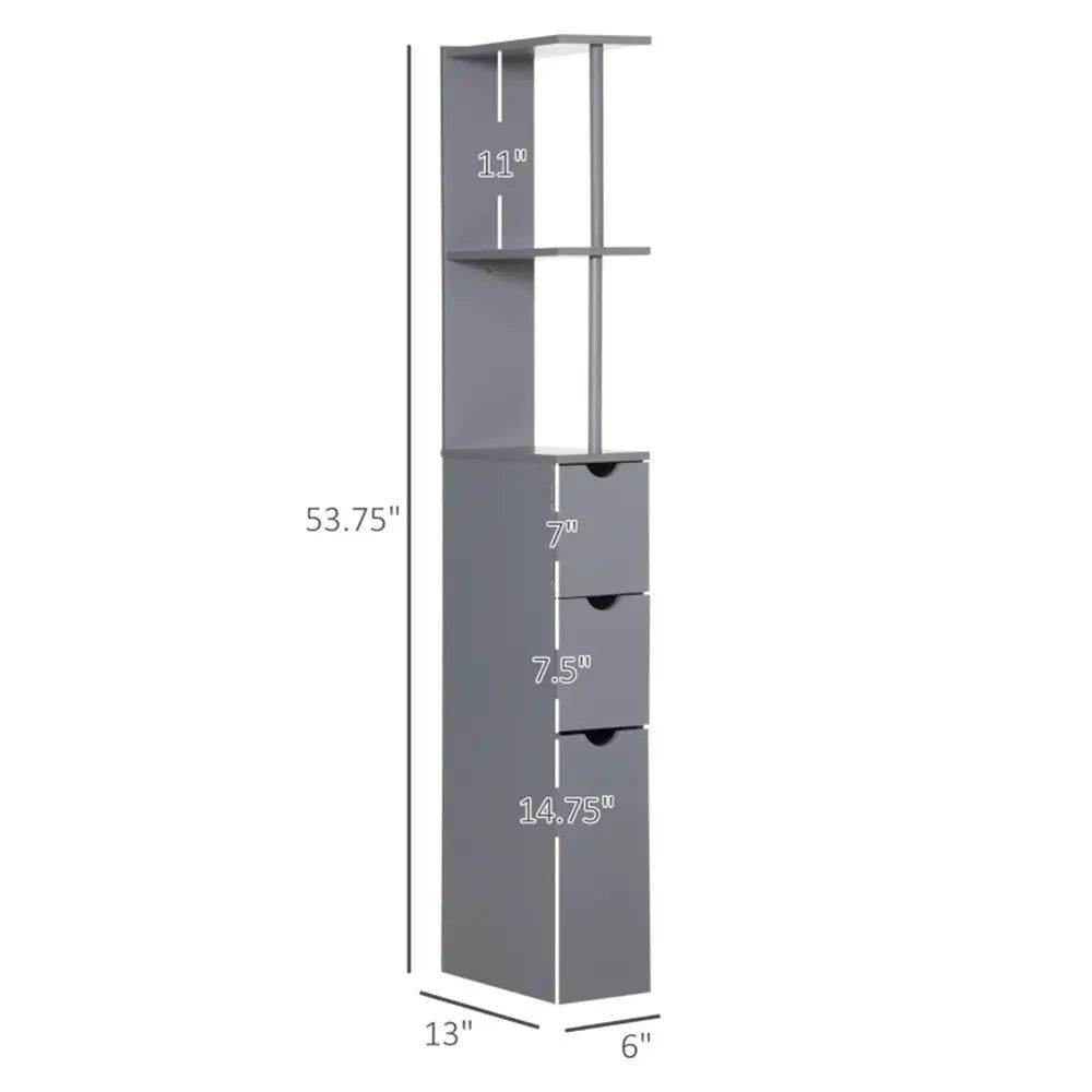 MLNshops Compact Bathroom Storage Solution - Grey Cabinet