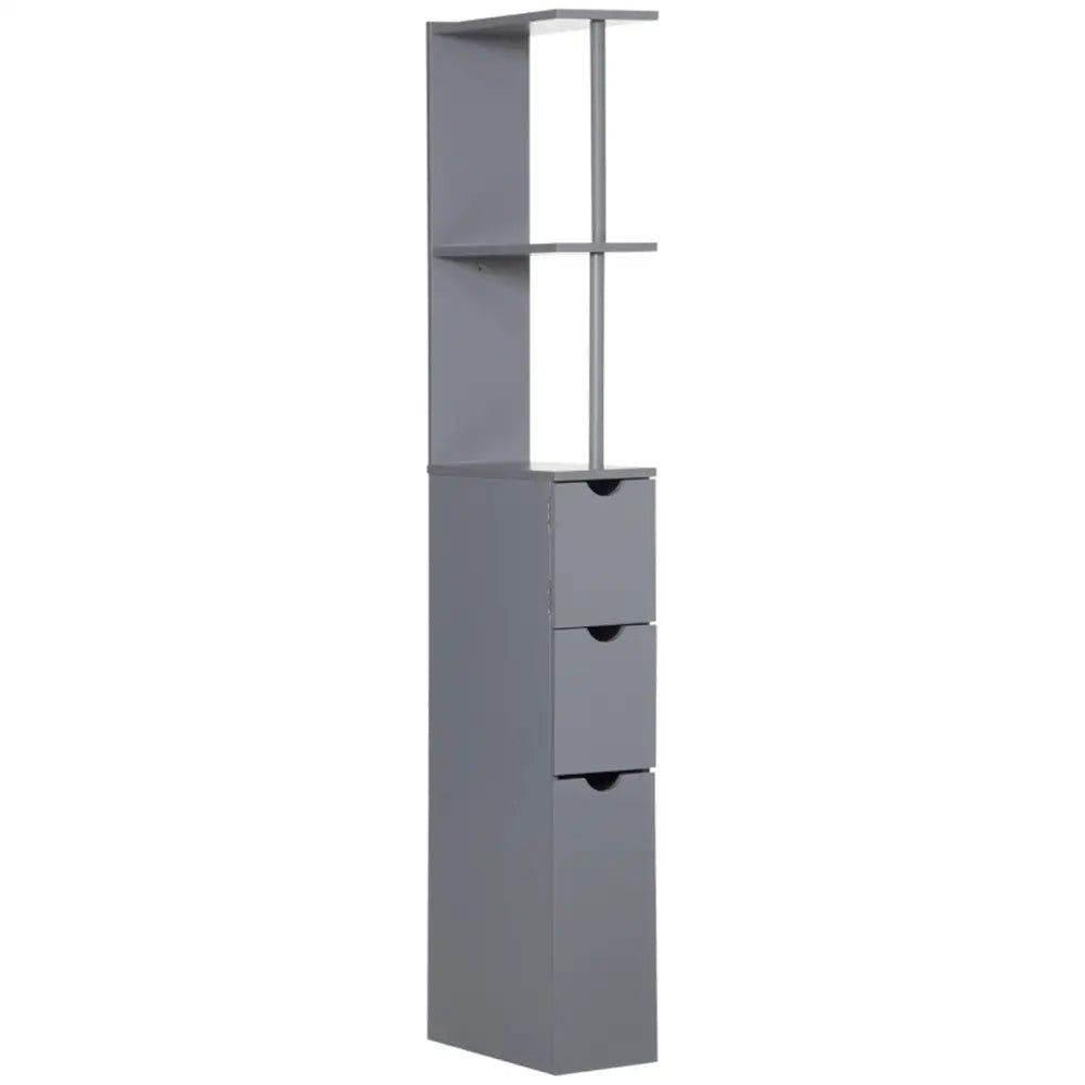 MLNshops Compact Bathroom Storage Solution - Grey Cabinet