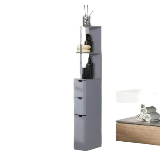 MLNshops Compact Bathroom Storage Solution - Grey Cabinet