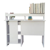 MLNshops Compact Computer Desk with Shelves - White