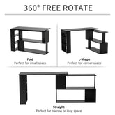 MLNshops Compact Home Office Desk with Storage Shelves