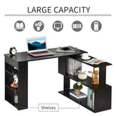 MLNshops Compact Home Office Desk with Storage Shelves