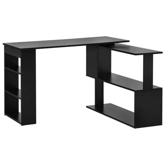 MLNshops Compact Home Office Desk with Storage Shelves