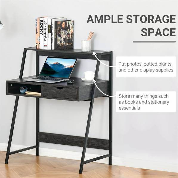 mlnshops Computer Desk with Drawer and Open Shelf