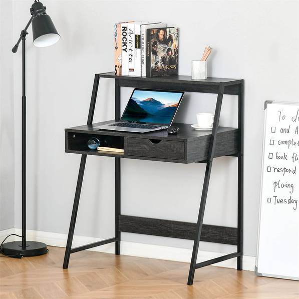 mlnshops Computer Desk with Drawer and Open Shelf