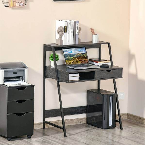 mlnshops Computer Desk with Drawer and Open Shelf