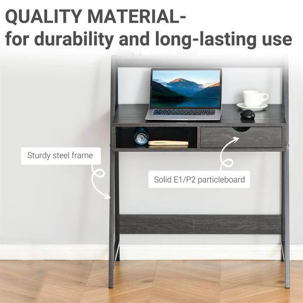 mlnshops Computer Desk with Drawer and Open Shelf