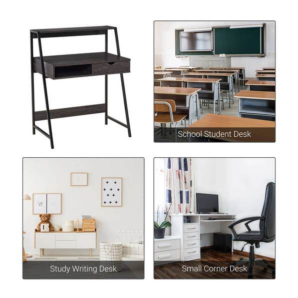 mlnshops Computer Desk with Drawer and Open Shelf