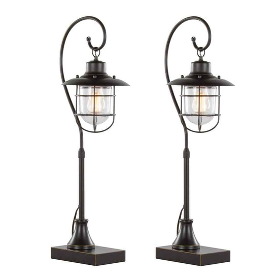 MLNshops Contemporary Metal Task Lamp Set - LED Table Lamps Default