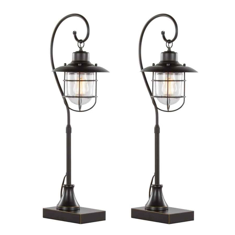 MLNshops Contemporary Metal Task Lamp Set - LED Table Lamps Default