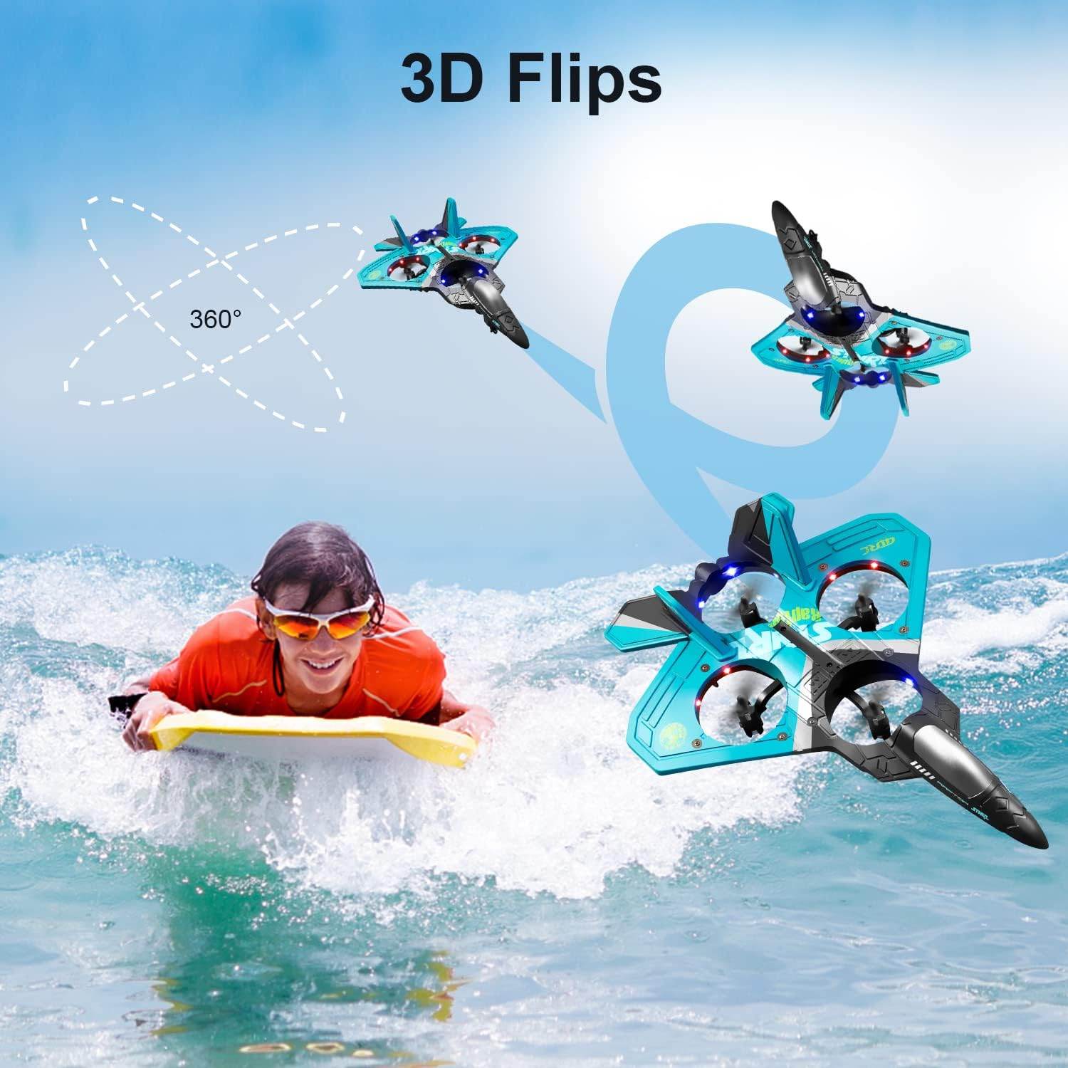 4DRC V17 Remote Aerobatic Fighter Drone - Cool RC Gifts for Kids