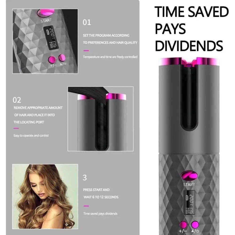 MLNshops Cordless Hair Curler for Effortless Curls