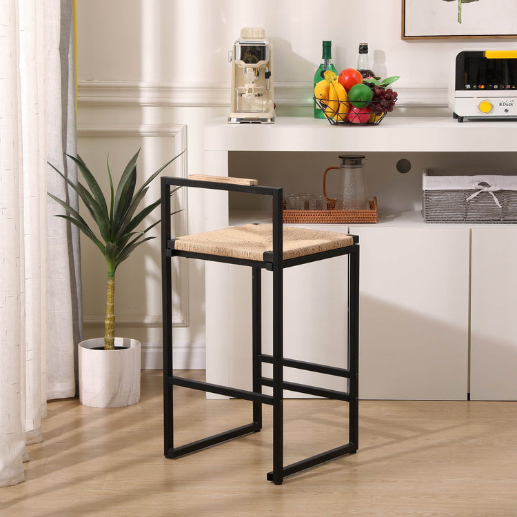 MLNshops Counter Height Bar Stools Set of 2 with Wood Seat
