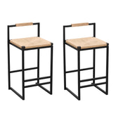 MLNshops Counter Height Bar Stools Set of 2 with Wood Seat Default