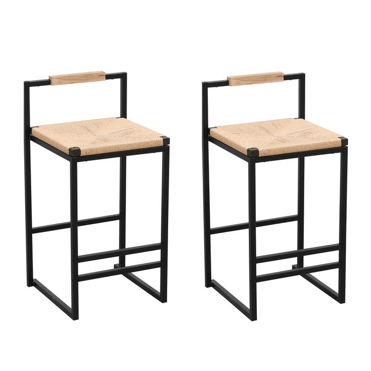 MLNshops Counter Height Bar Stools Set of 2 with Wood Seat Default