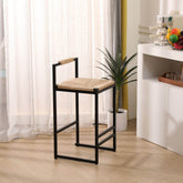 MLNshops Counter Height Bar Stools Set of 2 with Wood Seat