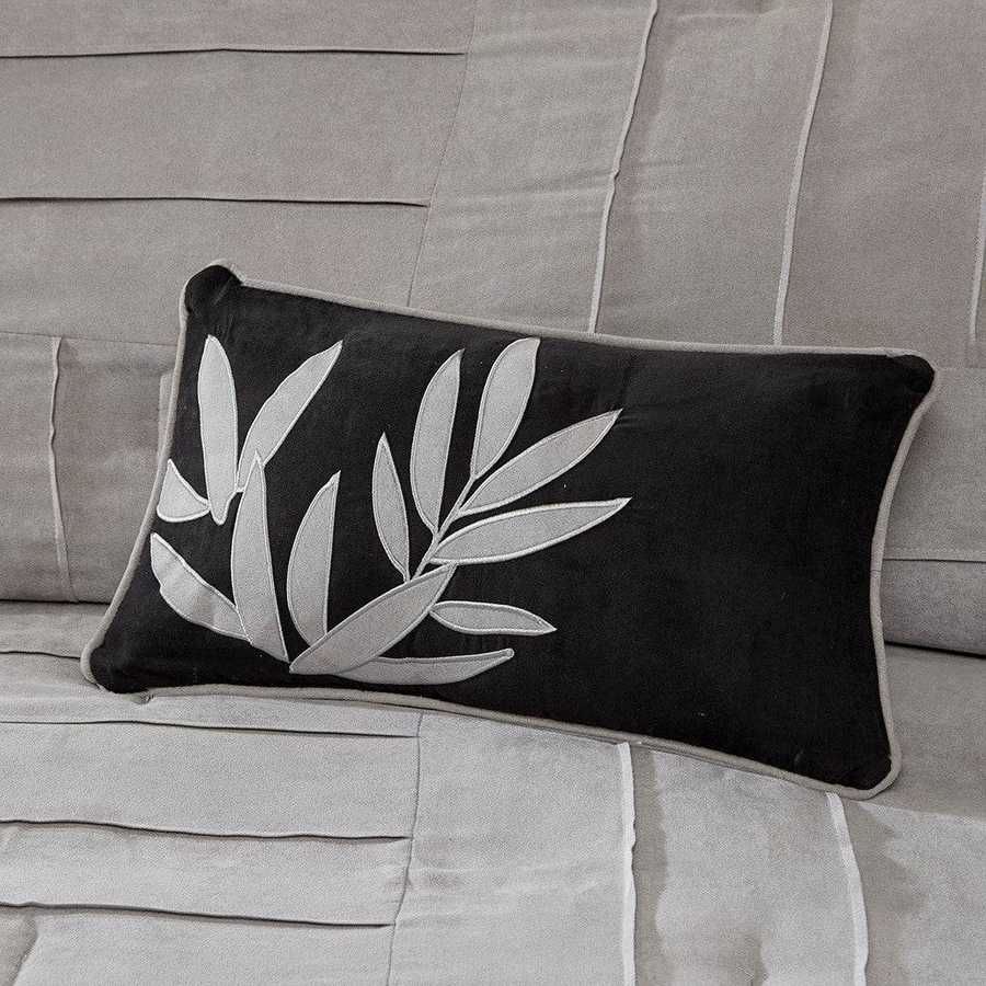 MLNshops Luxury Gray Striped 7 piece comforter set full size