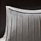 MLNshops Luxury Gray Striped 7 piece comforter set full size