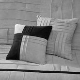 MLNshops Luxury Gray Striped 7 piece comforter set full size