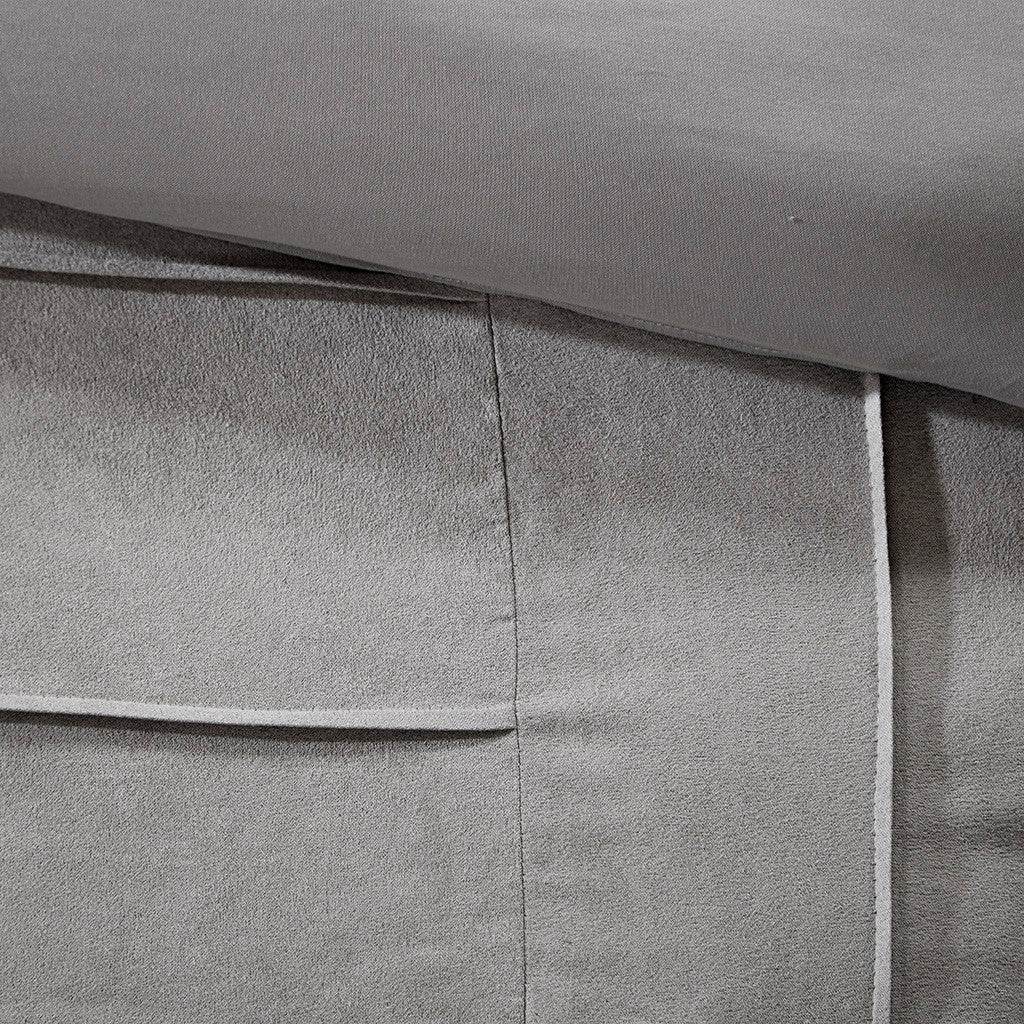 MLNshops Luxury Gray Striped 7 piece comforter set full size