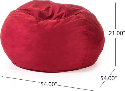 MLNshops Oversized Plush red bean bag chair for adults