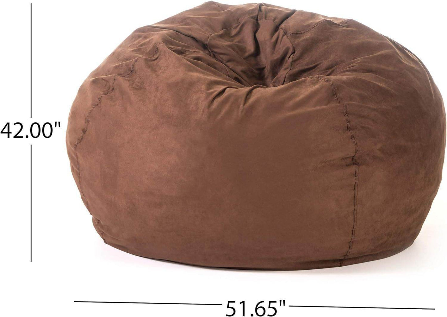 MLNshops 5-foot bean bag with microsuede cover - Plush Brown