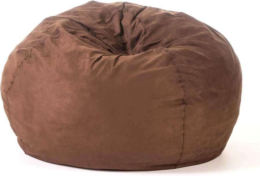 MLNshops 5-foot bean bag with microsuede cover - Plush Brown