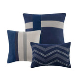 MLNshops 7 piece bedding set king size - Navy Gray Comforter