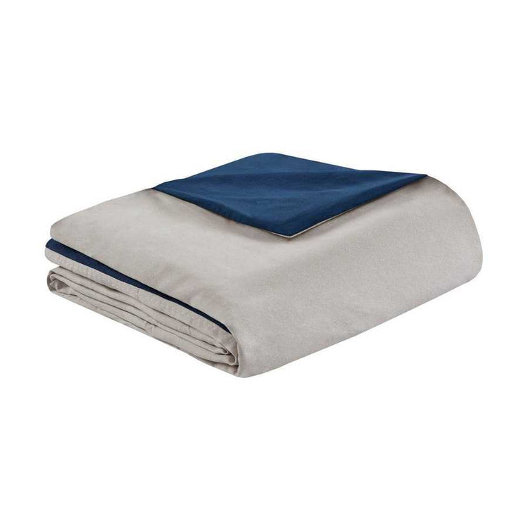 MLNshops 7 piece bedding set king size - Navy Gray Comforter